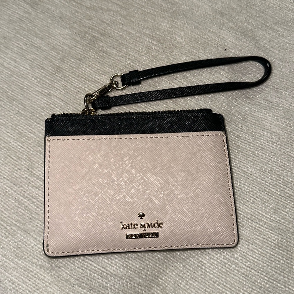 Kate spade ♠️ New York card holder pink black white silver